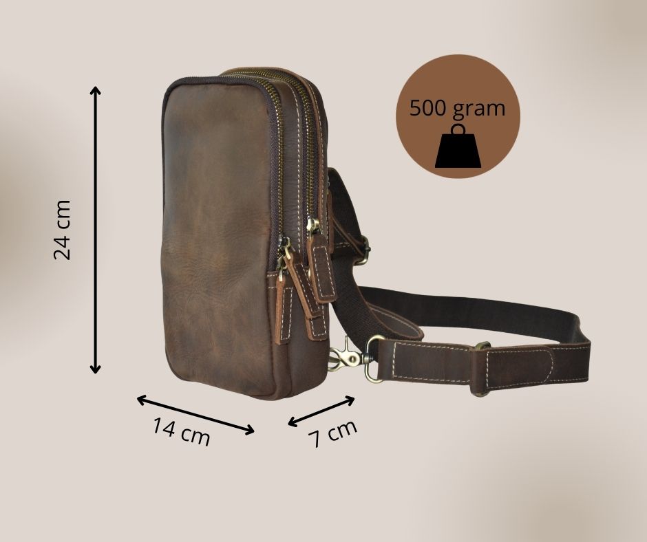 Denver Leren Herentas β Crossbody Schoudertas voor Heren β Crazy Horse Leer β Stoer & Compact β PetsAnd Bags - WiMa -