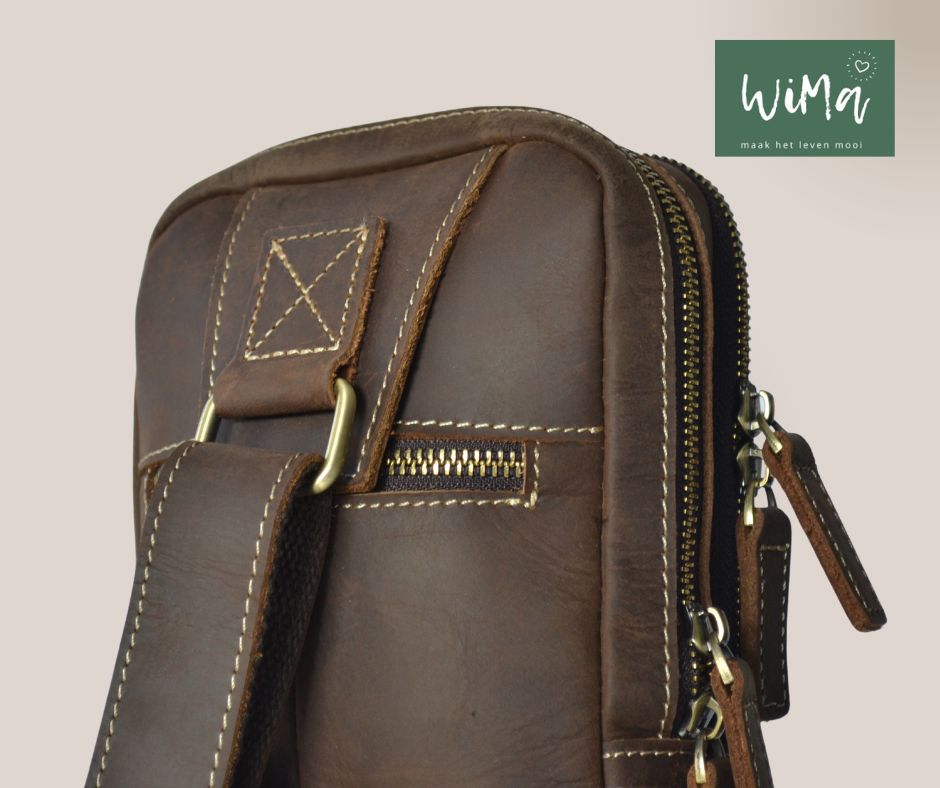 Denver Leren Herentas β Crossbody Schoudertas voor Heren β Crazy Horse Leer β Stoer & Compact β PetsAnd Bags - WiMa -