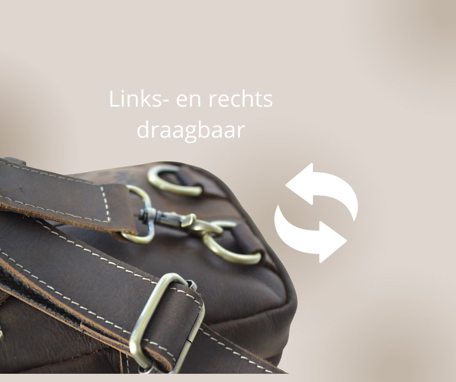 Denver Leren Herentas β Crossbody Schoudertas voor Heren β Crazy Horse Leer β Stoer & Compact β PetsAnd Bags - WiMa -
