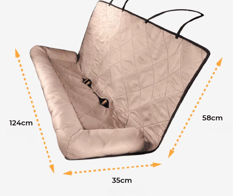 Onyx – Luxe Honden Achterbankhoes met Veiligheidsgordel | Waterafstotend & Antislip | Universele Pasvorm - Zwart - PetsAndBags