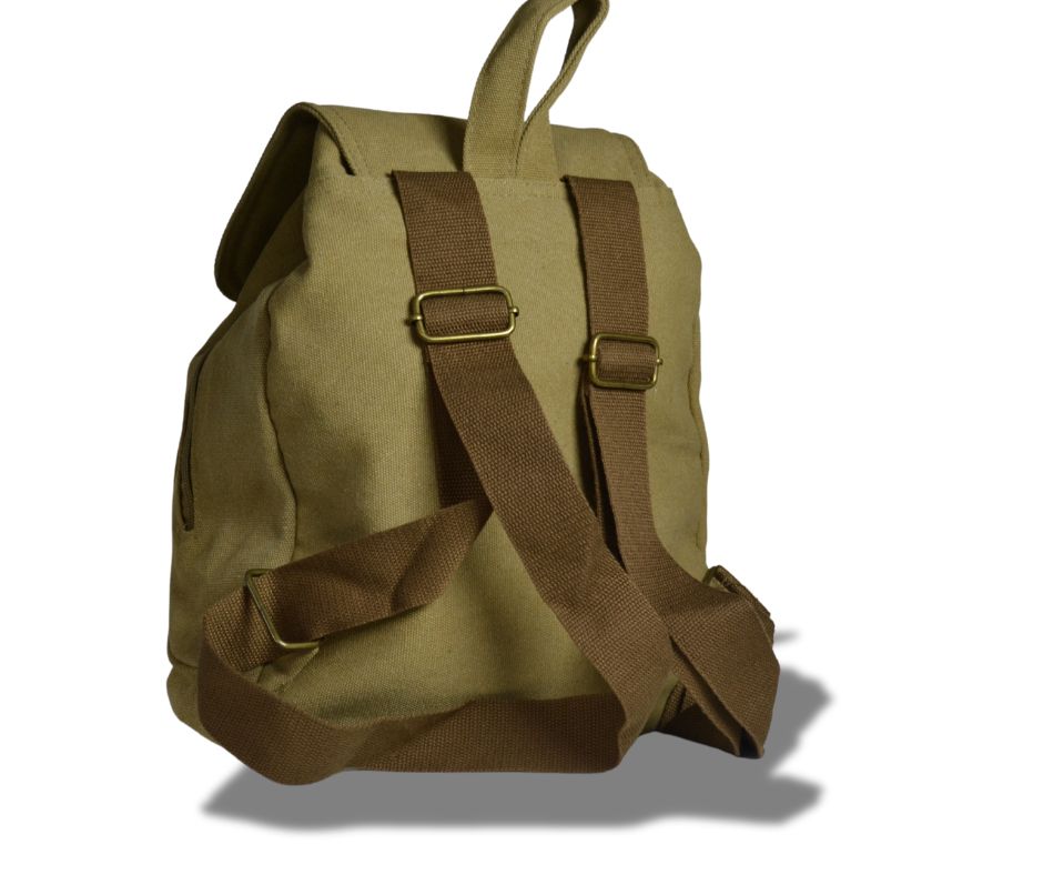 Wima Aberdeen Rugtas – Handzaam 32×28×15 cm – Waterafstotend Canvas Khaki – Reistas, School, Handbagage - PetsAndBags