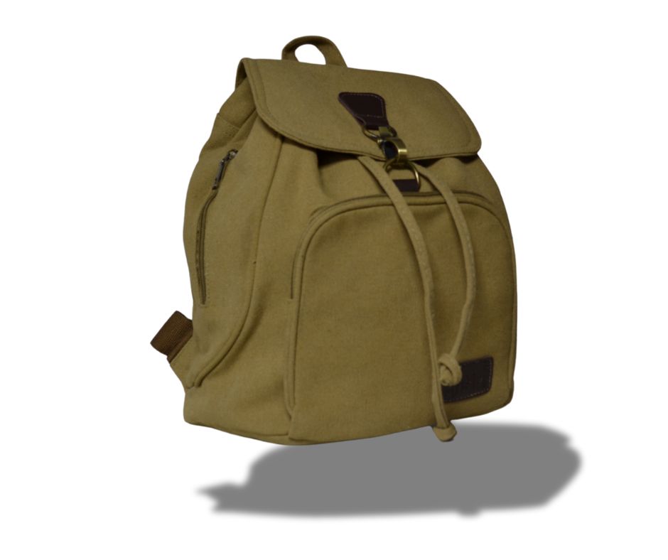 Wima Aberdeen Rugtas – Handzaam 32×28×15 cm – Waterafstotend Canvas Khaki – Reistas, School, Handbagage - PetsAndBags