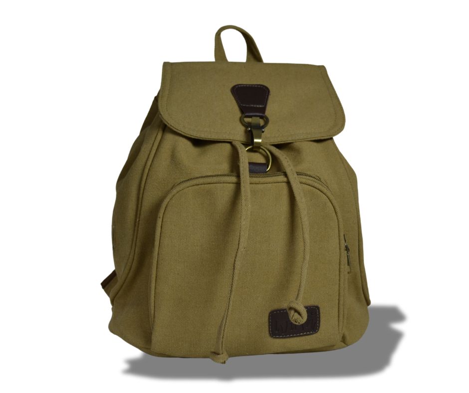 Wima Aberdeen Rugtas – Handzaam 32×28×15 cm – Waterafstotend Canvas Khaki – Reistas, School, Handbagage - PetsAndBags
