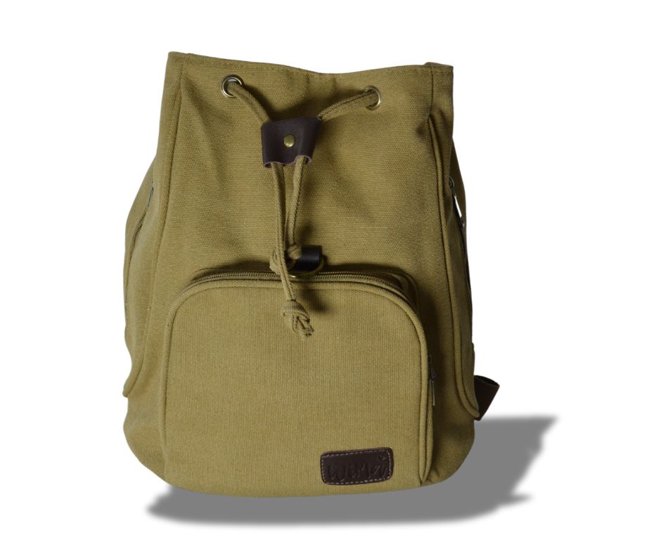 Wima Aberdeen Rugtas – Handzaam 32×28×15 cm – Waterafstotend Canvas Khaki – Reistas, School, Handbagage - PetsAndBags