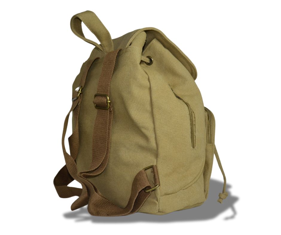 Wima Aberdeen Rugtas – Handzaam 32×28×15 cm – Waterafstotend Canvas Khaki – Reistas, School, Handbagage - PetsAndBags