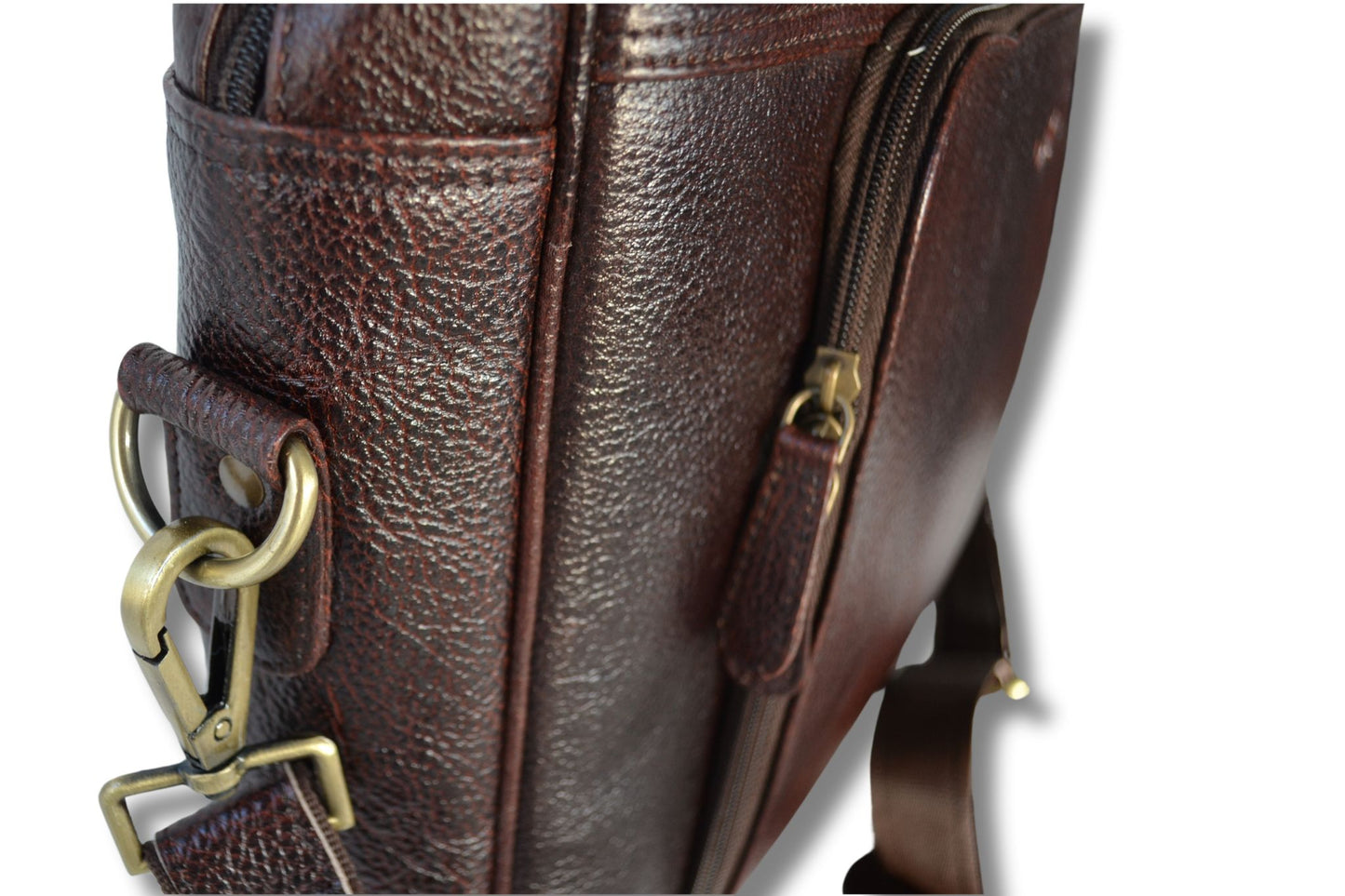 Laptoptas - Amsterdam - 17 inch - extra laptopvak - 14 inch - leer - bruin - handgemaakt - - PetsAndBags