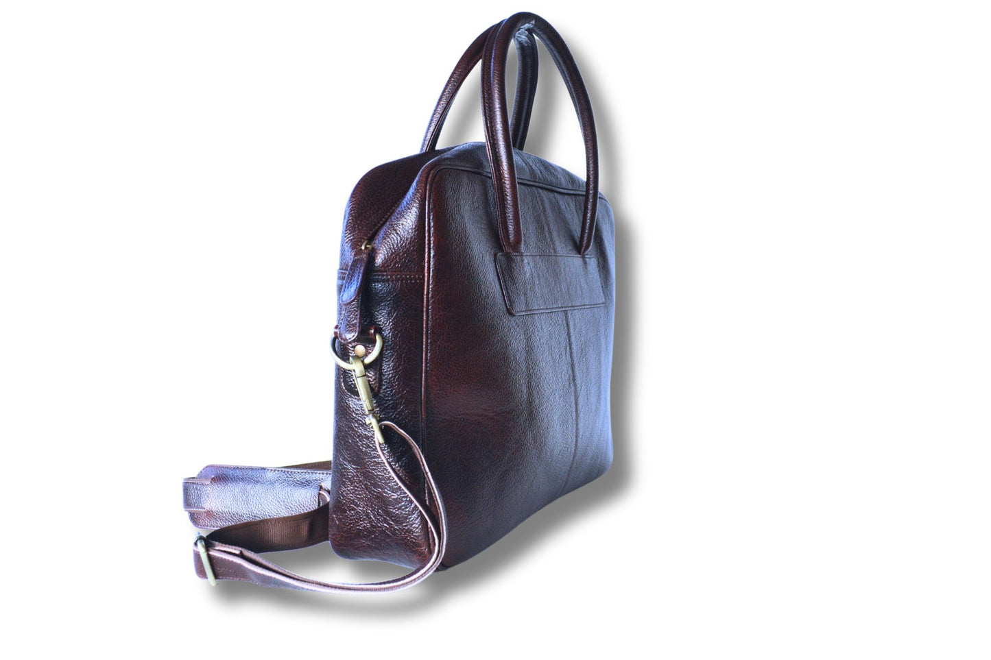 Laptoptas - Amsterdam - 17 inch - extra laptopvak - 14 inch - leer - bruin - handgemaakt - - PetsAndBags
