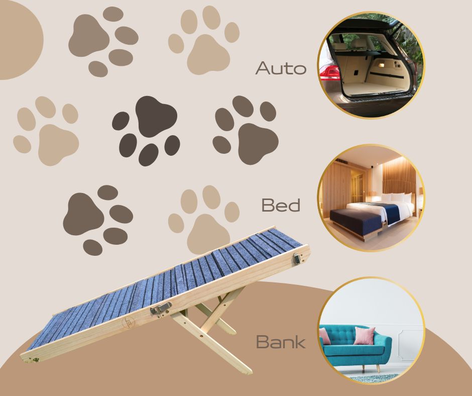 Boris - Hondenloopplank - Hondentrap - Verstelbaar -8 Standen - 21 tot 77 cm - Antislip - Inklapbaar - - PetsAndBags