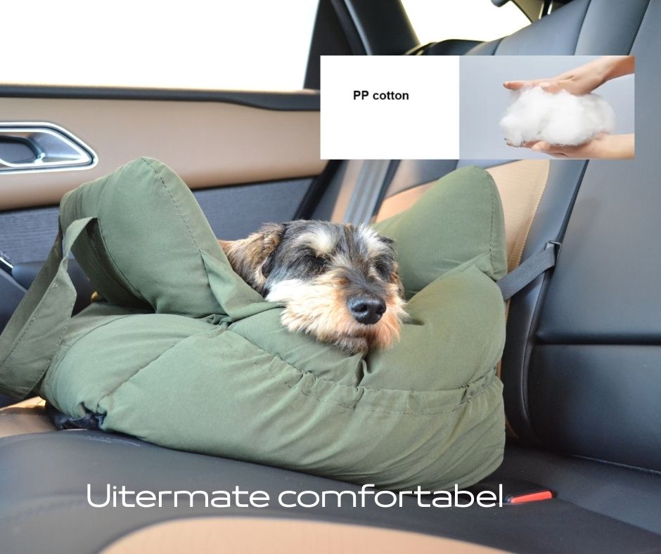 omfortabele Skipper honden autostoel met zacht uitneembaar kussen voor extra ligcomfort.
