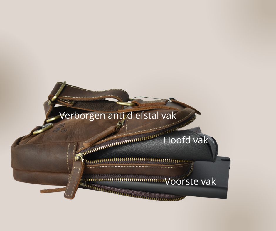 Denver Leren Herentas β Crossbody Schoudertas voor Heren β Crazy Horse Leer β Stoer & Compact β PetsAnd Bags - WiMa -