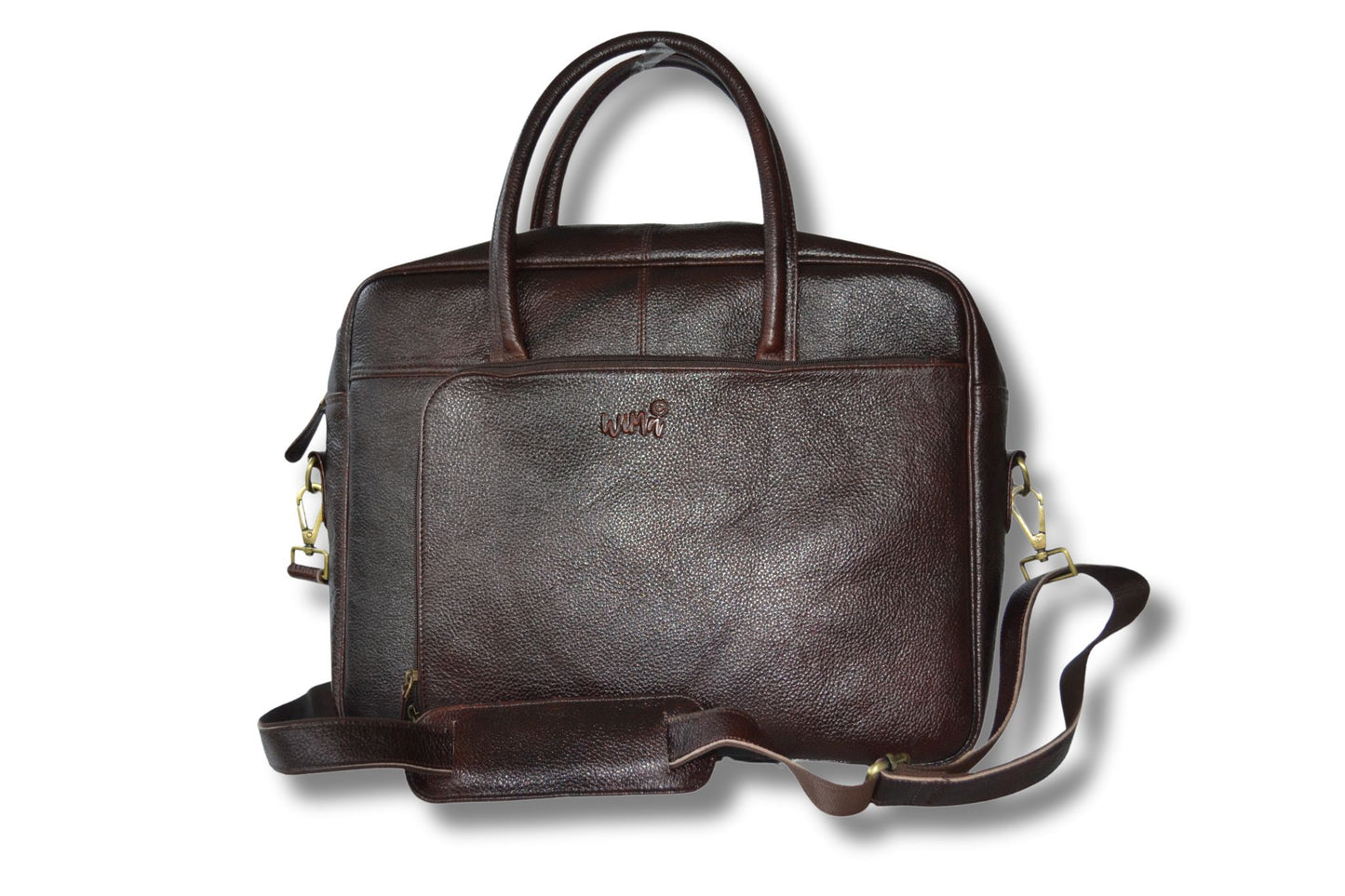 Laptoptas - Amsterdam - 17 inch - extra laptopvak - 14 inch - leer - bruin - handgemaakt - - PetsAndBags
