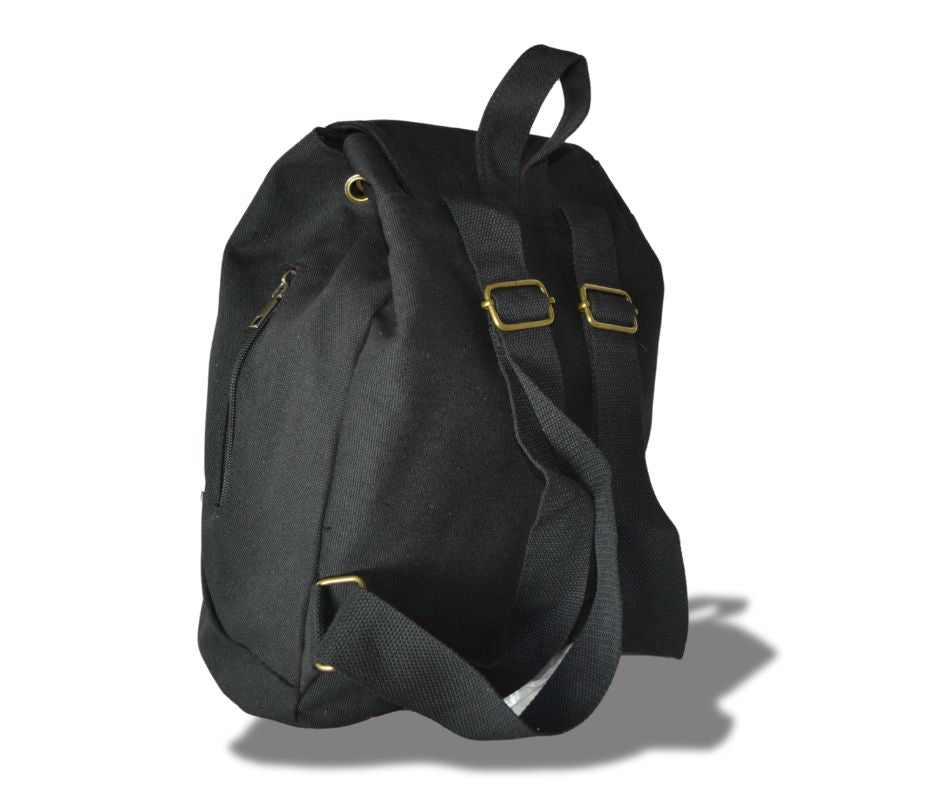 WiMa Aberdeen Rugtas – Handzaam 32×28×15 cm – Waterafstotend Canvas Zwart – Reistas, School, Handbagage - PetsAndBags