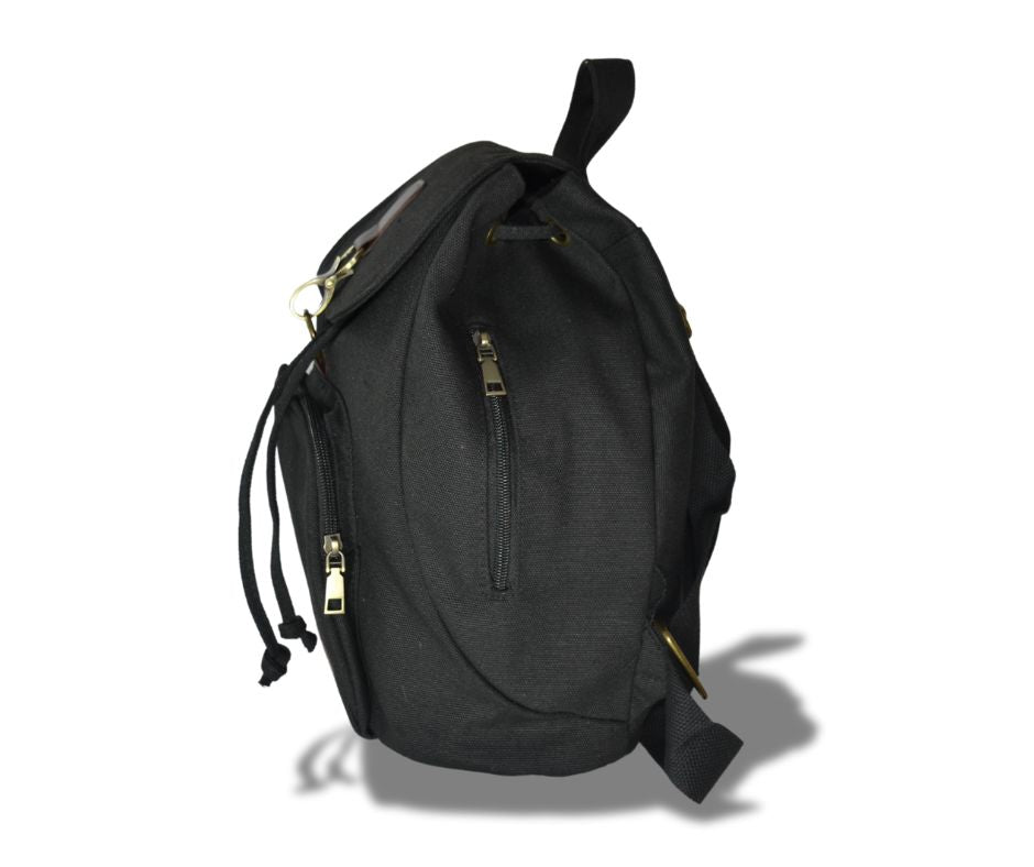 WiMa Aberdeen Rugtas – Handzaam 32×28×15 cm – Waterafstotend Canvas Zwart – Reistas, School, Handbagage - PetsAndBags
