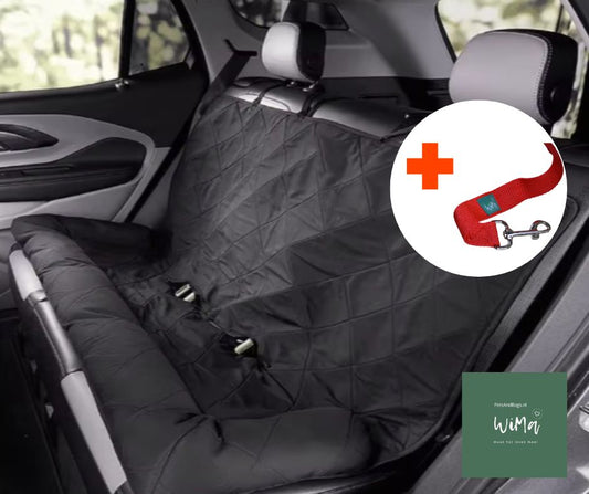 Onyx – Luxe Honden Achterbankhoes met Veiligheidsgordel | Waterafstotend & Antislip | Universele Pasvorm - Zwart - PetsAndBags