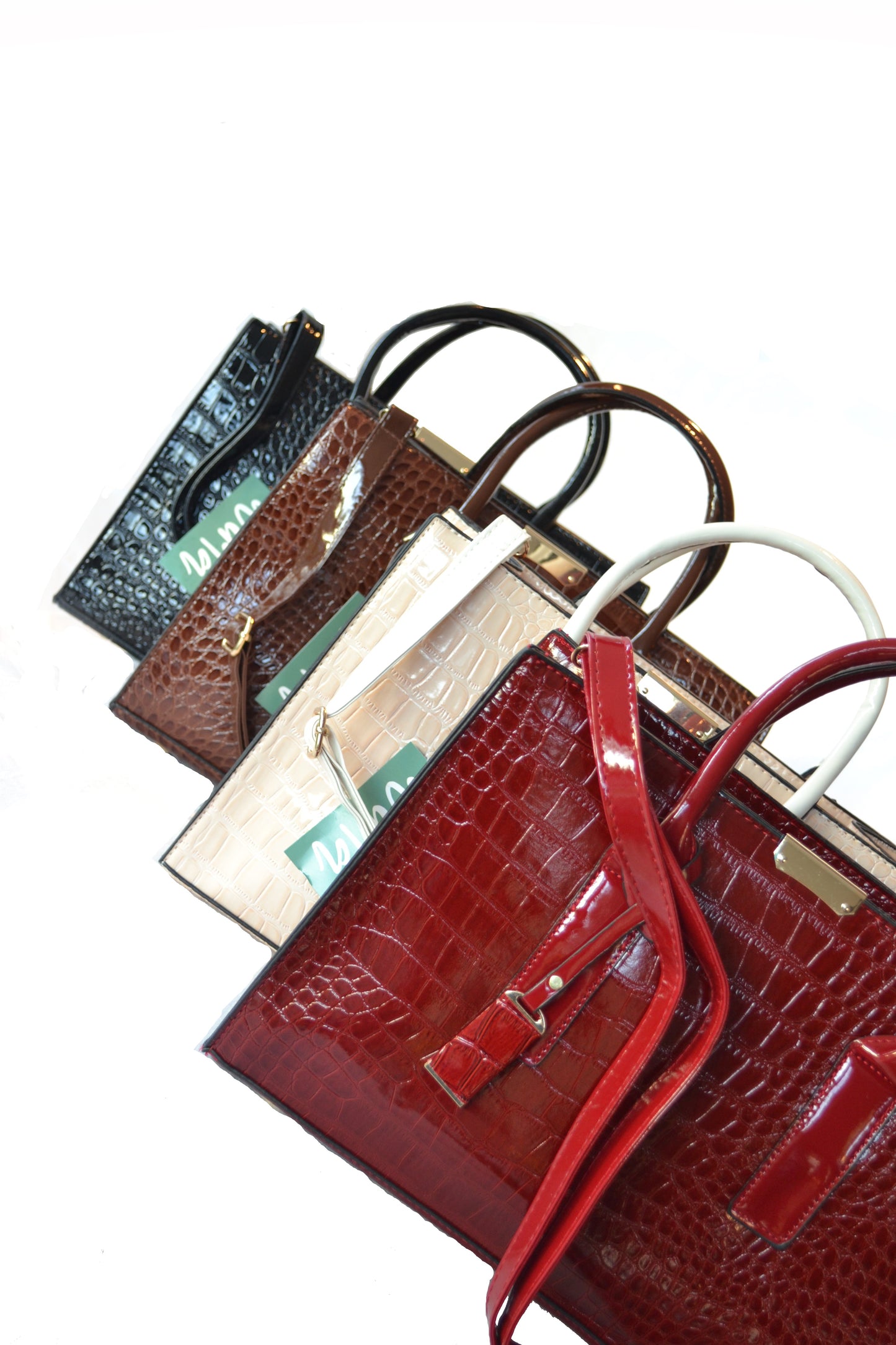 Handtas schoudertas Coilloure in Croco rosewit - PetsAndBags