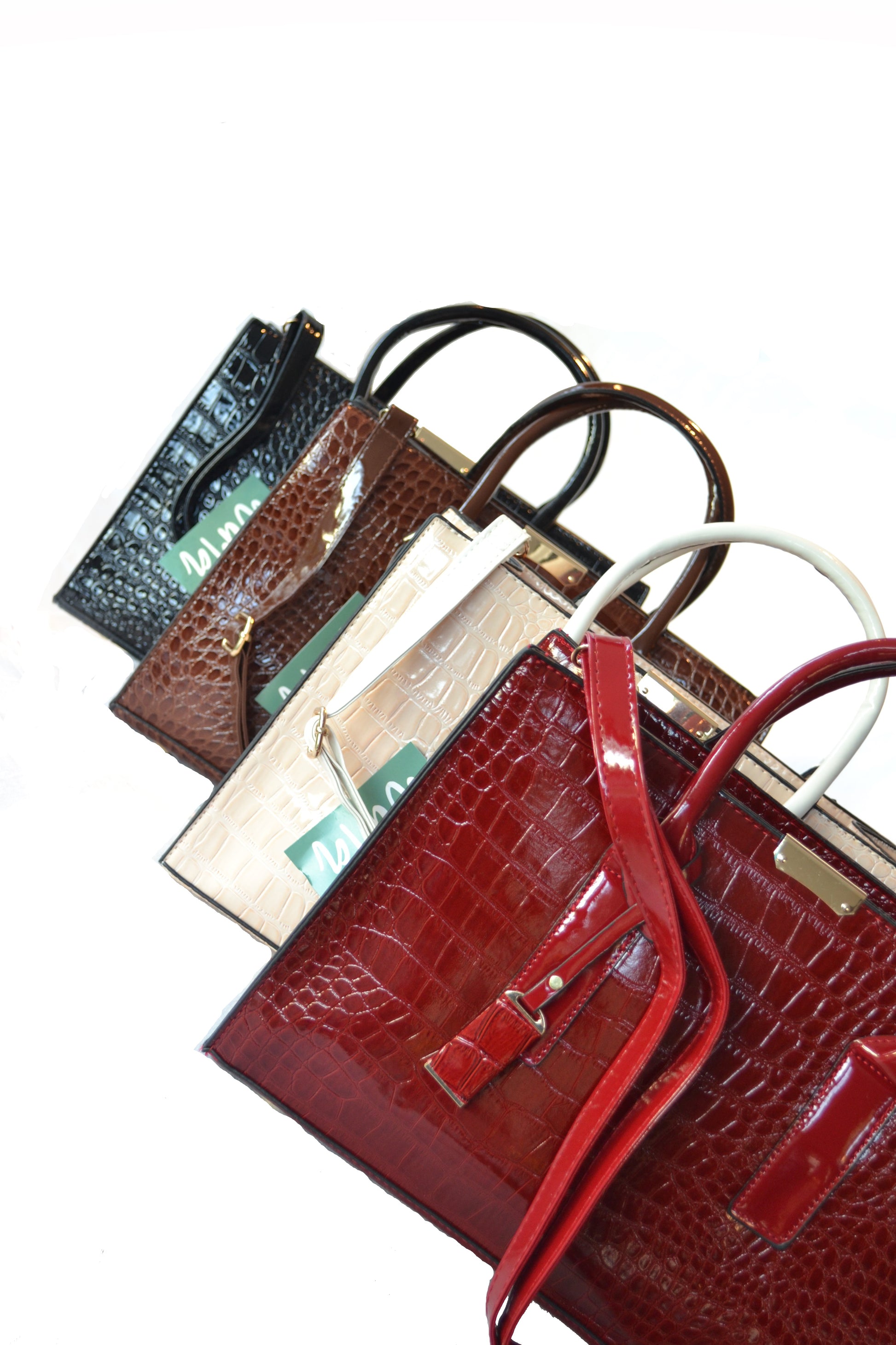 Handtas schoudertas Coilloure in Croco rosewit - PetsAndBags