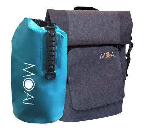 Moai Waterdichte Tassenset – Dry Backpack Traveller & 10L Dry Bag – Aqua - PetsAndBags