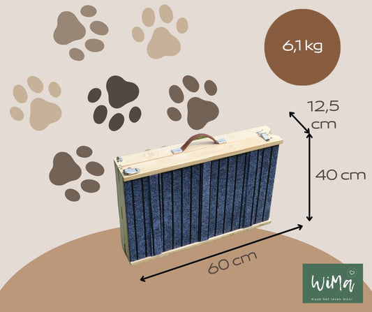 Boris - Hondenloopplank - Hondentrap - Verstelbaar -8 Standen - 21 tot 77 cm - Antislip - Inklapbaar - - PetsAndBags