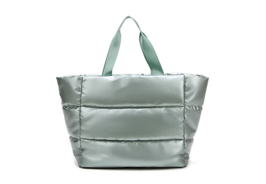 Sporttas voor dames - strandtas met rits - fitnessmathouder - Montreal - WiMa - zilvergroen - PetsAndBags